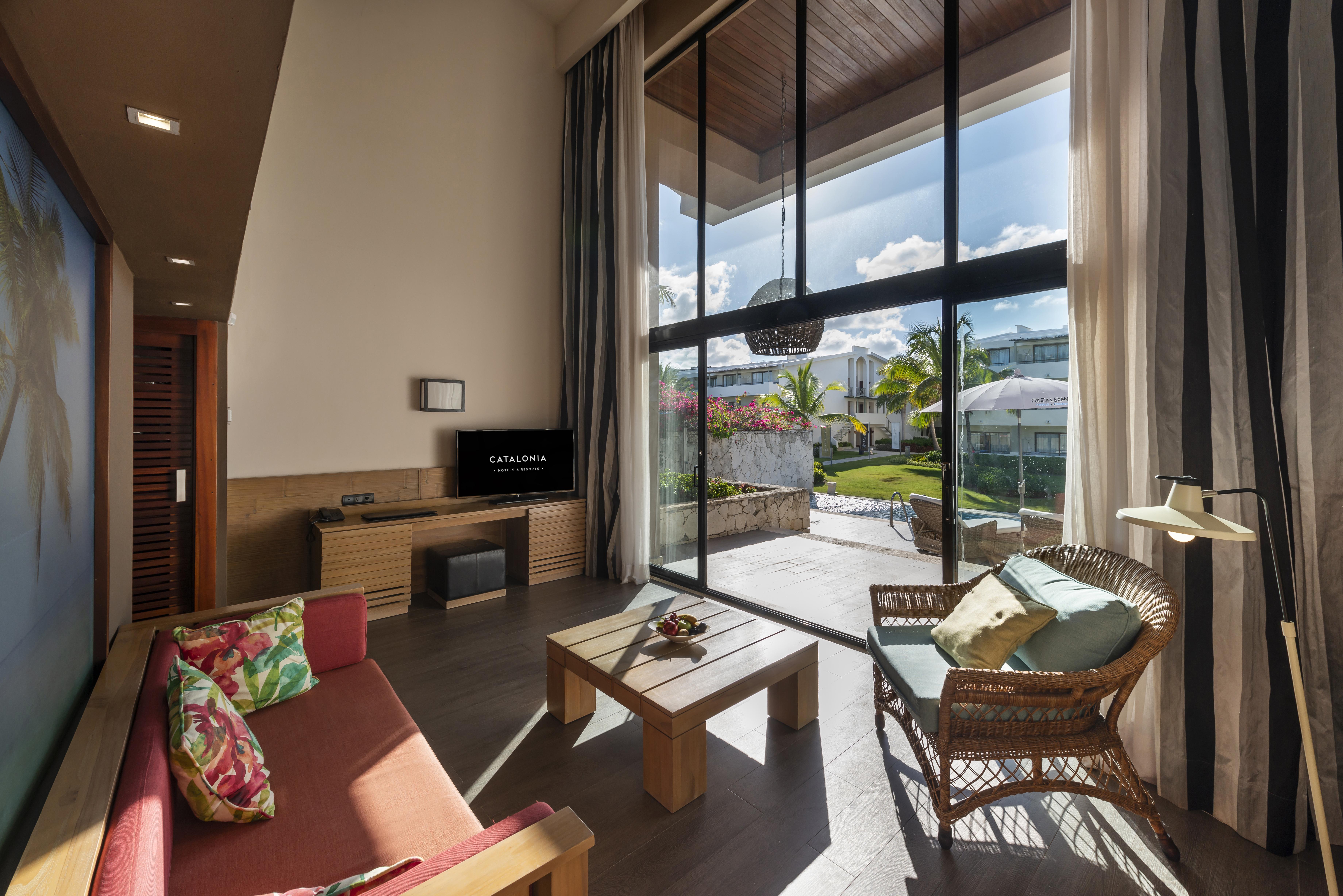 カタロニア ロイヤル ババロ オールインクルーシブ 大人専用 プンタ・カナ エクステリア 写真 A living room at the resort